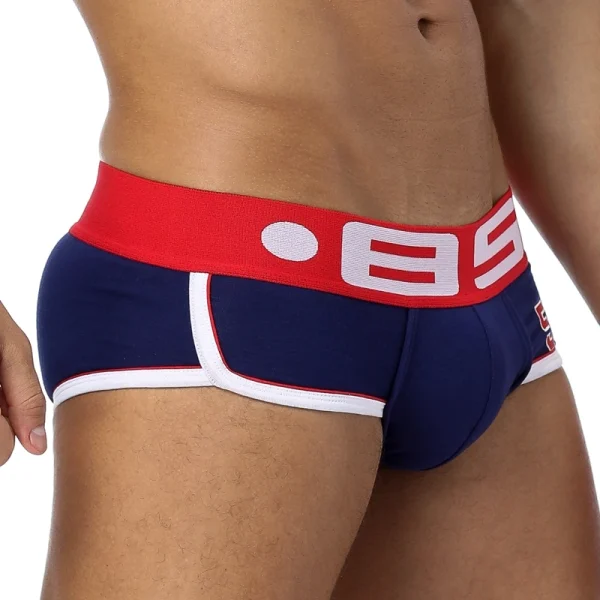 85 Collection - Retro Stripe Navy Blue Briefs