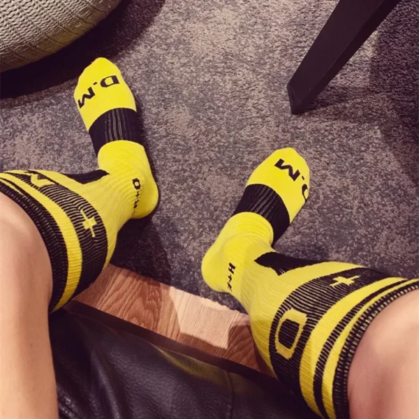 DM Socks - Yellow Rugby Style Socks - Image 3