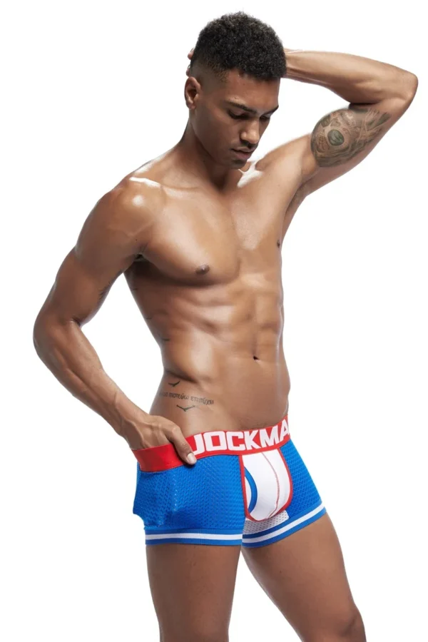 JOCKMAIL - 4-Pack Blue, White & Red Boxer-Briefs - Image 3