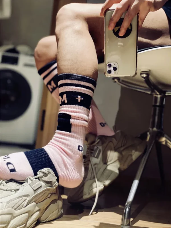 DM Socks - Pink Rugby Style Socks - Image 6