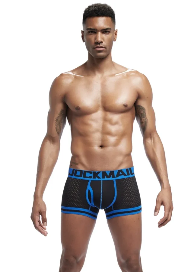 JOCKMAIL - 4-Pack Black & Blue Boxer-Briefs - Image 4