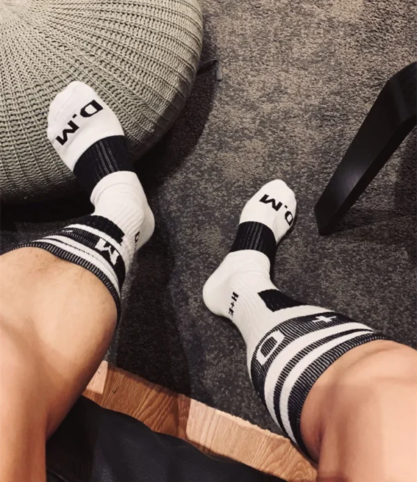 DM Socks - White Rugby Style Socks - Image 4