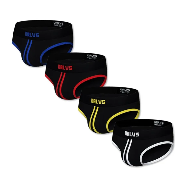 ORLVS - 4 Pack Various Black Striped Briefs