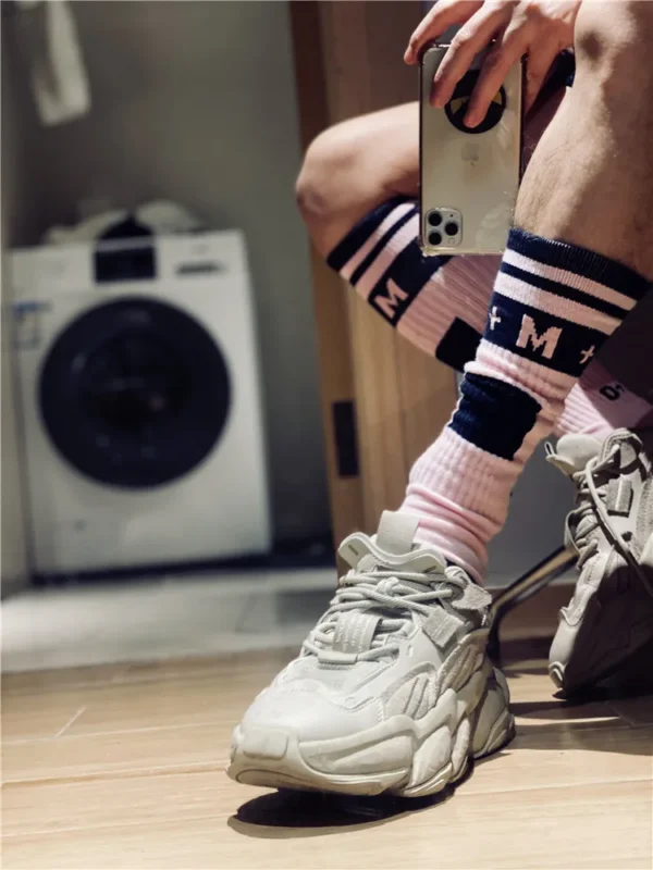 DM Socks - Pink Rugby Style Socks - Image 5