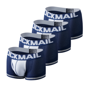 JOCKMAIL - 4-Pack Blue & White Boxer-Briefs