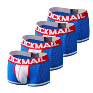 JOCKMAIL - 4-Pack Blue, White & Red Boxer-Briefs