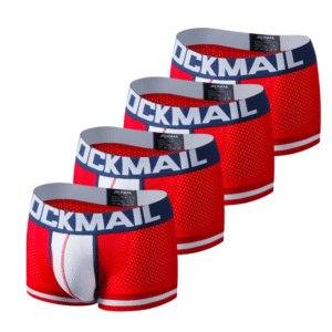 JOCKMAIL - 4-Pack Red & White Boxer-Briefs
