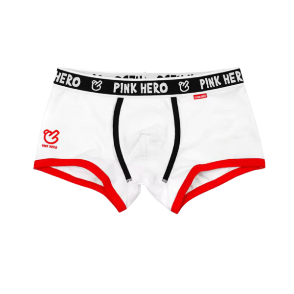 PINK HERO - Plain White Boxer-Briefs - Image 3