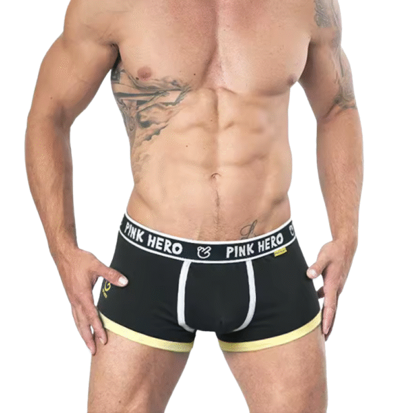 PINK HERO - Plain Black Boxer-Briefs - Image 2