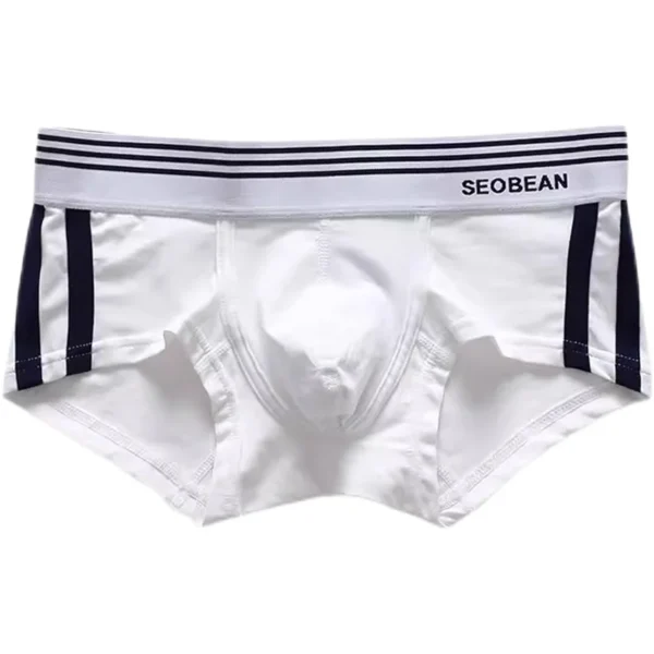 SEOBEAN - White Sport Stripe Boxer-Briefs