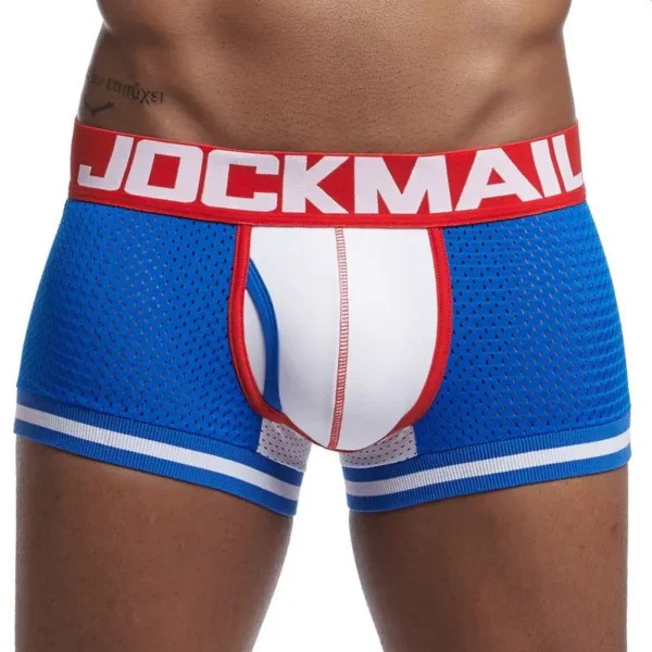 JOCKMAIL - 4-Pack Blue, White & Red Boxer-Briefs - Image 2
