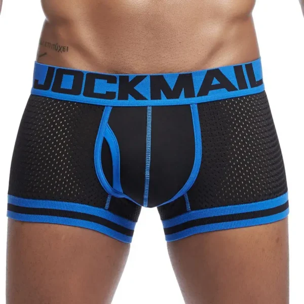 JOCKMAIL - 4-Pack Black & Blue Boxer-Briefs - Image 2