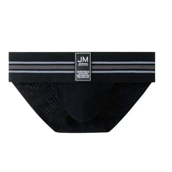 JOCKMAIL - Black Jock-Style Tanga Briefs - Image 2