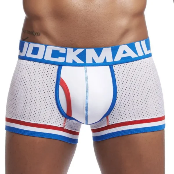 JOCKMAIL - 4-Pack White & Blue Boxer-Briefs - Image 2