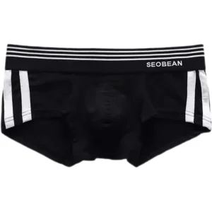 SEOBEAN - Black Sport Stripe Boxer-Briefs