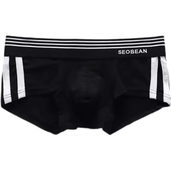 SEOBEAN - Black Sport Stripe Boxer-Briefs